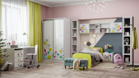 Детская комната Флер (Белый/корпус Выбеленное дерево) в Емельяново - emelyanovo.katalogmebeli.com | фото