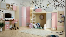 Детская комната Грэйси (Розовый/Серый/корпус Клен) в Емельяново - emelyanovo.katalogmebeli.com | фото