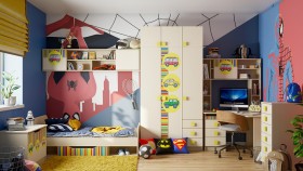 Детская комната Клаксон (Бежевый/корпус Клен) в Емельяново - emelyanovo.katalogmebeli.com | фото
