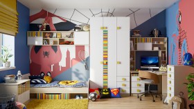 Детская комната Клаксон без машинок (Белый/корпус Клен) в Емельяново - emelyanovo.katalogmebeli.com | фото