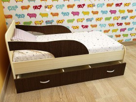 Кровать детская Максимка Млечный дуб/Венге в Емельяново - emelyanovo.katalogmebeli.com | фото