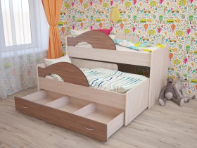 Кровать детская Радуга 1600 Млечный дуб/Венге в Емельяново - emelyanovo.katalogmebeli.com | фото 7