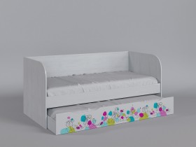 Диван-кровать Флёр (Белый/корпус Выбеленное дерево) в Емельяново - emelyanovo.katalogmebeli.com | фото