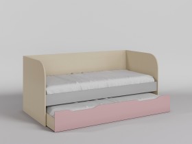 Диван-кровать Грэйси (Розовый/Серый/корпус Клен) в Емельяново - emelyanovo.katalogmebeli.com | фото
