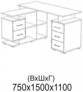 Компьютерный стол угловой СКМУ-3 белый в Емельяново - emelyanovo.katalogmebeli.com | фото 2