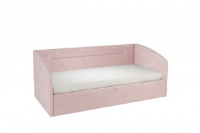 Кровать 0.9 Альба Софа (Нежно-розовый велюр) в Емельяново - emelyanovo.katalogmebeli.com | фото