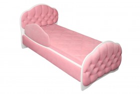Кровать 160 Гармония 36 Светло-розовый (мягкий бортик) в Емельяново - emelyanovo.katalogmebeli.com | фото