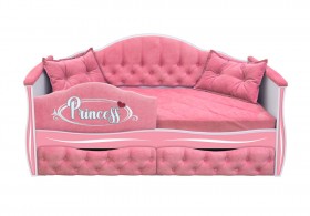 Кровать 160 серии Иллюзия 2 ящика 36 Розовый (мягкий бортик/подушки) в Емельяново - emelyanovo.katalogmebeli.com | фото