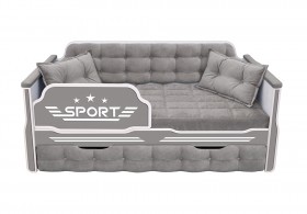 Кровать 170 серии Спорт 1 ящик 45 Серый (подушки) в Емельяново - emelyanovo.katalogmebeli.com | фото