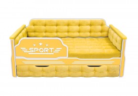 Кровать 170 серии Спорт 1 ящик 74 Жёлтый (мягкие боковые накладки) в Емельяново - emelyanovo.katalogmebeli.com | фото