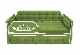 Кровать 170 серии Спорт 1 ящик 76 Зелёный (мягкие боковые накладки) в Емельяново - emelyanovo.katalogmebeli.com | фото