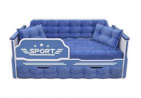 Кровать 170 серии Спорт 1 ящик 85 Синий (подушки) в Емельяново - emelyanovo.katalogmebeli.com | фото