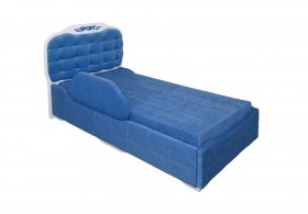 Кровать 190 Атлет Lux 29 Синий (мягкий бортик) в Емельяново - emelyanovo.katalogmebeli.com | фото