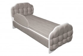 Кровать 190 Атлет Lux 96 Серый (мягкий бортик) в Емельяново - emelyanovo.katalogmebeli.com | фото