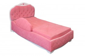 Кровать 190 Гармония Lux 36 Розовый (мягкий бортик) в Емельяново - emelyanovo.katalogmebeli.com | фото