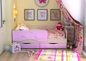 Кровать Алиса КР-812 1,6 Белфорд/Розовый металлик в Емельяново - emelyanovo.katalogmebeli.com | фото