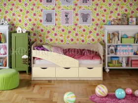 Кровать Бабочки 1,6м (Ваниль матовый) в Емельяново - emelyanovo.katalogmebeli.com | фото