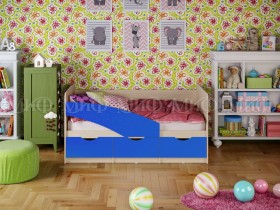 Кровать Бабочки 1,8м (Синий матовый) в Емельяново - emelyanovo.katalogmebeli.com | фото
