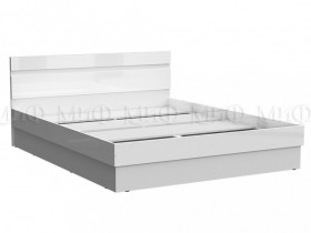 Кровать Челси 1400 (Белый/Белый глянец) в Емельяново - emelyanovo.katalogmebeli.com | фото