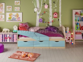 Кровать детская 1,6м Дельфин (Голубой матовый) в Емельяново - emelyanovo.katalogmebeli.com | фото
