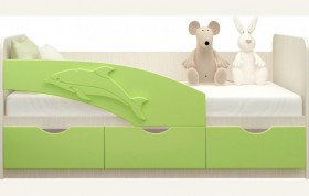 Кровать детская 1,8м Дельфин (Салатовый металлик) в Емельяново - emelyanovo.katalogmebeli.com | фото