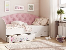 Кровать детская Эльза Белый/Розовый в Емельяново - emelyanovo.katalogmebeli.com | фото 1