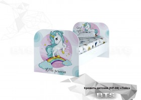Кровать детская КР-08 Тойс (белый/белый,фотопечать Little Pony) в Емельяново - emelyanovo.katalogmebeli.com | фото