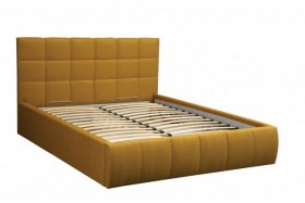 Кровать "Диана" ш. 1400 (Н=1010мм) (жаккард горчица) в Емельяново - emelyanovo.katalogmebeli.com | фото