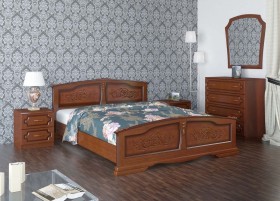 Кровать Елена из массива сосны 1200*2000 Орех в Емельяново - emelyanovo.katalogmebeli.com | фото