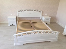 Кровать Грация-1 из массива сосны 900*2000 Белый античный в Емельяново - emelyanovo.katalogmebeli.com | фото 9