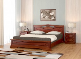 Кровать Карина-7 из массива сосны 1400*2000 Орех в Емельяново - emelyanovo.katalogmebeli.com | фото