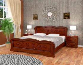 Кровать Карина-8 из массива сосны 1600*2000 Орех в Емельяново - emelyanovo.katalogmebeli.com | фото