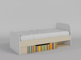 Кровать Клаксон без машинок 1650х750 (Белый/корпус Клен) в Емельяново - emelyanovo.katalogmebeli.com | фото
