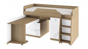 Кровать комбинированная «Оксфорд» (Ривьера/Белый с рисунком) в Емельяново - emelyanovo.katalogmebeli.com | фото 3