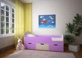 Кровать Малыш-мини Дуб молочный/Ирис в Емельяново - emelyanovo.katalogmebeli.com | фото