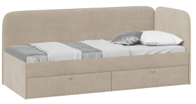 Кровать «Молли» с мягкой обивкой (900) тип 1 (Микровелюр Scandi Cream 03) в Емельяново - emelyanovo.katalogmebeli.com | фото 1