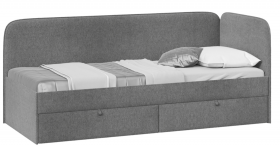 Кровать «Молли» с мягкой обивкой (900) тип 1 (Микровелюр Scandi Graphite 22) в Емельяново - emelyanovo.katalogmebeli.com | фото