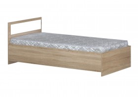 Кровать одинарная 900-2 без матраса (прямые спинки) Дуб Сонома в Емельяново - emelyanovo.katalogmebeli.com | фото