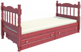 Кровать одинарная Аленка из массива сосны 800*1890 Орех в Емельяново - emelyanovo.katalogmebeli.com | фото 2