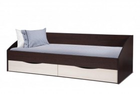 Кровать одинарная "Фея - 3" (симметричная) New (венге / вудлайн кремовый / ДВПО: белый) в Емельяново - emelyanovo.katalogmebeli.com | фото