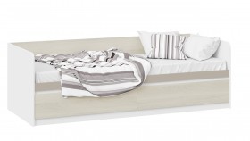 Кровать «Сканди» с 2 ящиками Дуб Гарден/Белый/Глиняный серый в Емельяново - emelyanovo.katalogmebeli.com | фото 1