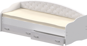 Кровать Софа-7 с мягкой спинкой (800х2000) Белый в Емельяново - emelyanovo.katalogmebeli.com | фото