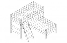 Кровать Соня вариант 8 угловая с наклонной лестницей Лаванда в Емельяново - emelyanovo.katalogmebeli.com | фото 2