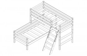 Кровать Соня вариант 8 угловая с наклонной лестницей Лаванда в Емельяново - emelyanovo.katalogmebeli.com | фото 3