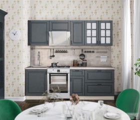 Кухня Регина 24 2,4 м (Серый матовый/Белый) в Емельяново - emelyanovo.katalogmebeli.com | фото 1
