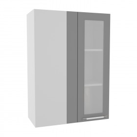 Лофт ВПУС 650 шкаф верхний угловой со стеклом высокий (Дуб майский/корпус Серый) в Емельяново - emelyanovo.katalogmebeli.com | фото