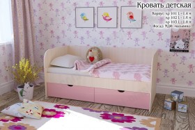 Мальвина Кровать детская 2 ящика 1.6 Розовыйй глянец в Емельяново - emelyanovo.katalogmebeli.com | фото
