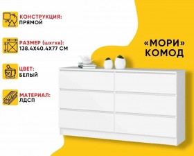 МС Мори Комод МК 1380.6 (МП/3) Белый в Емельяново - emelyanovo.katalogmebeli.com | фото 20