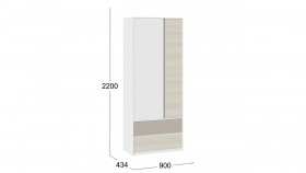 Шкаф для одежды комбинированный «Сканди» Дуб Гарден/Белый/Глиняный серый в Емельяново - emelyanovo.katalogmebeli.com | фото 4