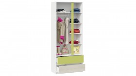 Шкаф для одежды комбинированный «Сканди» Дуб Гарден/Белый/Зеленый в Емельяново - emelyanovo.katalogmebeli.com | фото 4